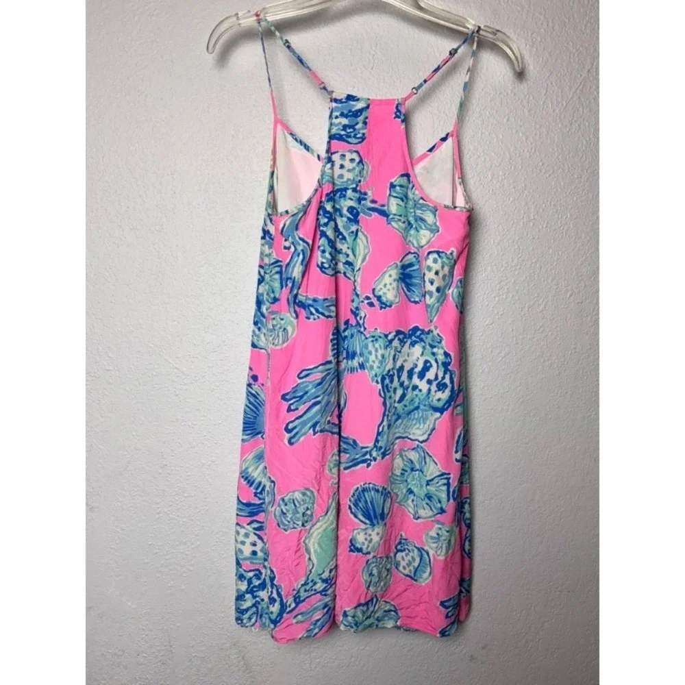 Lilly Pulitzer Mini Dress Women's Small Pink Coastal Tropical Beachy Resort Wear